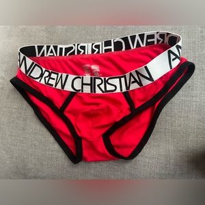NEW Andrew Christian red briefs